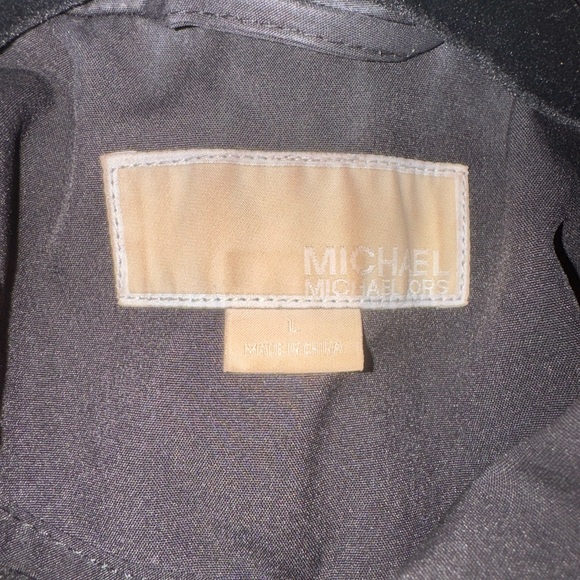 MICHAEL Michael Kors Black Trench Coat with Gold Accents Size Large - Picture 3 of 7